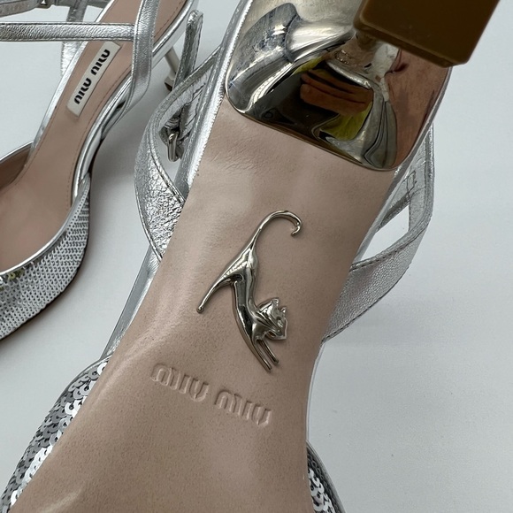 Authentic Miu Miu silver slingbacks - Picture 7 of 13